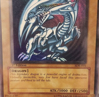 Karty PSA 10 Blue Eyes White Dragon 1. vydání SDK-001 Yu-Gi- - 3