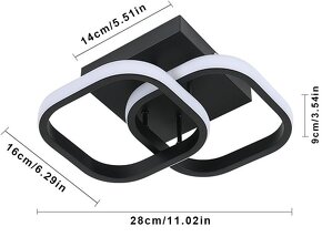 Moderní LED svítidlo - černé/bílé - čtverce - 3