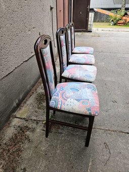 Židle jídelní masivní 4 ks - vysoké opěradlo - 3