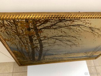 Obraz pohled do údolí - olejomalba autor: K. Oliva - 3