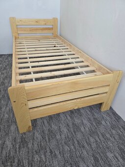 Prodám nové zvýšené postele 90x200 v moření dubu - 3