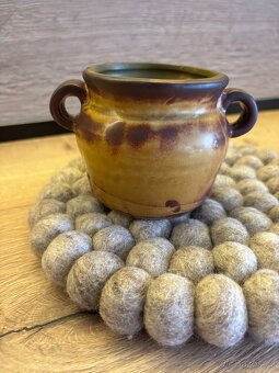 Kameninový obal na květináč Mustard/Brown 7,5 cm - 3