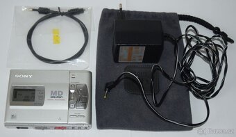 MD minidisc SONY MZ-R35, DO, sluch,,manual, adapter AA bater - 3