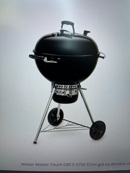 Weber Master -Touch 57 na dřevěné uhlí, černý nový - 3