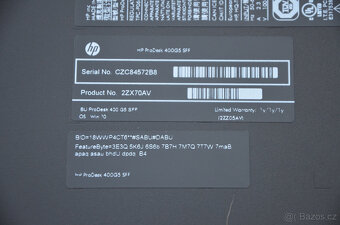 HP Prodesk 400 G5 SFF i5/16GB/SSD256+500GB/Záruka - 3