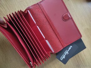 Červená kožená peněženka - 3