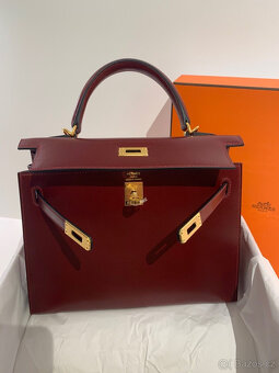 Hermes Kelly Bag 25 Bag Veau Box 55 Rouge H Full Set Hermes - 3