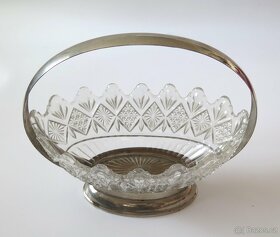 Skleněná mísa s kovovým podnosem - 3