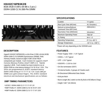 Kingstom hyperX DDR4 3200 2x4GB - 3