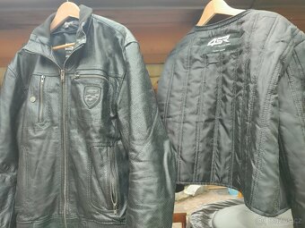 Kožená dvoudílná moto bunda zn.4SR vel.56 + chránič. - 3