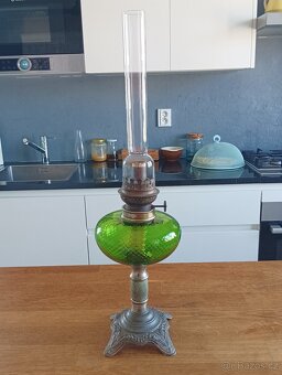 ART DECO STAROŽITNÁ PETROLEJOVÁ LAMPA GAUDARD, FRANCIE 1920 - 3