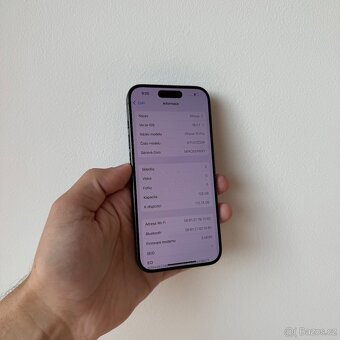 APPLE IPHONE 15 PRO 128GB ČERNÝ TITAN-BATERIE 98%-ZÁRUKA - 3