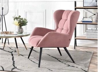 Růžové křeslo Celini - 3