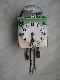 nástěnné pérové hodiny, miniatura smaltovaná - 3