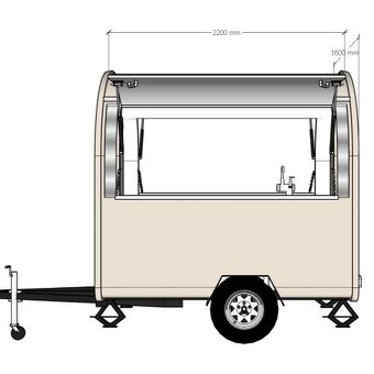 Food Truck Krémový 1,6 m široký s podvozkem - 3