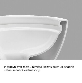MEREO závěsné kapotované WC, provedení RIMLESS, vč. sedátka - 3