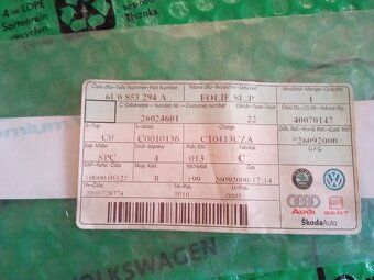 Folie dekorační černá pro B sloupek pravý Felicia 6U0853294A - 3