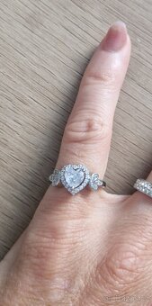 Nový dámský stříbrný prsten prstýnek 925 vel 54 srdce - 3