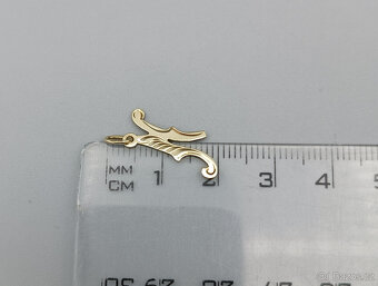 Zlatý přívěsek písmeno N, 0,50g, 14 kt, 585/1000 - 3