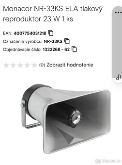Monacor nové kusy 3x pa302 ela a 6x nr33ks - 3