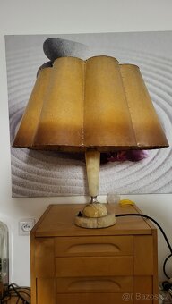 Starožitna stolní lampa mramor stínítko - 3