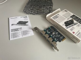 PCIe řadič, 4x USB 3.2 Gen 1 port, 5 Gbps, SATA - 3