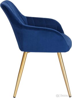 Nové párové křesílka, modrá, samet - 3