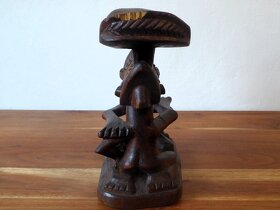 Starý dřevěný podhlavníček Afrického kmene Luba z Konga - 3