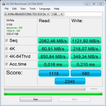 Kioxia (Toshiba) 2242 NVMe SSD 256 GB - 3