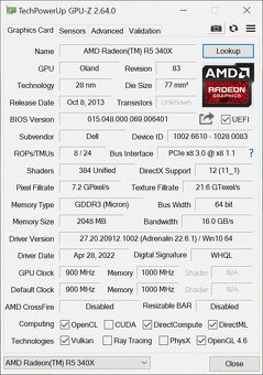 AMD Radeon R5 340X 2GB , DDR3, PCI-E - 1 rok záruka - 3