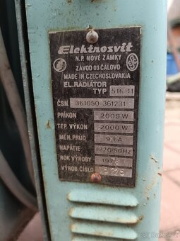 Náchod, olejový radiátor vhodný do garáže, 400.-Kč - 3