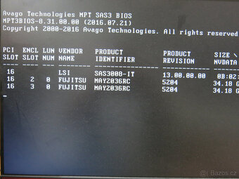 prodám pevné disky 36GB SAS 2.5" HDD Fujitsu model MAY2036R - 3