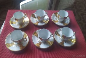 Prodám sadu šálku s podšálkem pozlacené - 3