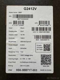 Monitor MSI G2412V 23.8" - 3