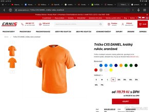 Tričko pánské CXS, vel.: L a XL - krátký rukáv, oranžové - 3