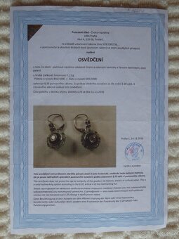 Starožitné diamantové náušnice 0,9 ct se smaragdy. - 3