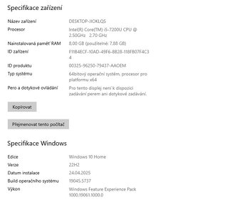 HP AlO 24-e007nc,i5-7200,WIN 10,HDD 1TB,8GB RAM,24 palců - 3