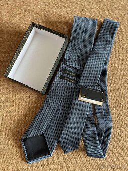 kravata Massimo Dutti – modro-stříbrná - 3