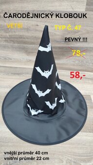 Čarodějnické klobouky -VĚTŠÍ PEVNÉ - slevy - 3