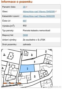 Stavební pozemek - výměra 802m Albrechtice nad Vltavou - 3