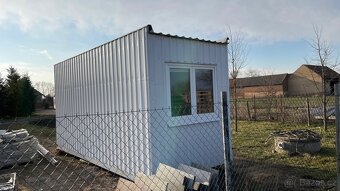 Stavební Buňka 6 x 2.2 m, Nová,bílá,zateplená,plast okno - 3