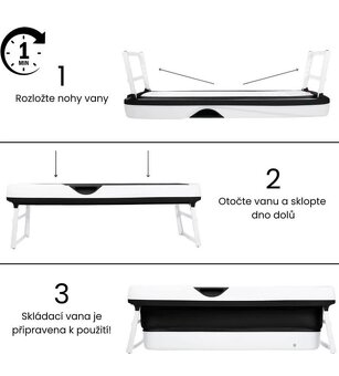 HelloBath skladaci vana pro dospele a deti XXL 157cm s polst - 3