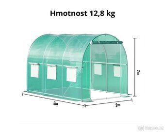 Přenosný tunelový skleník 3x2,1x2,1m - 3