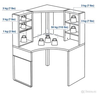 Rohový pracovní stůl - 3