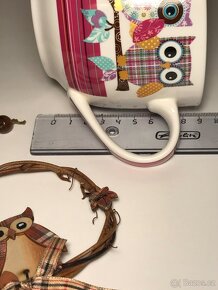 Velký porcelánový hrnek se sovičkami a dekorace na zeď - 3