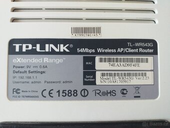 Domácí wi-fi router TP-link TL-WR543G - 3