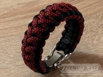 PARACORD náramek (18 cm) black - red - 3