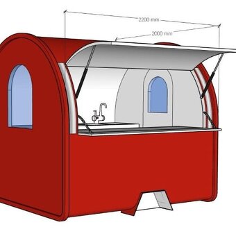 Food Truck 2,0m s vykrojením na kola - 3