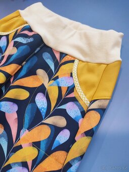 Dětské softshellové kalhoty lístky vel.110 - 3