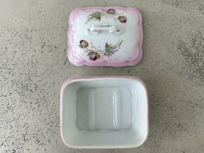 Starožitná porcelánová dóza na mýdlo s víkem - 3